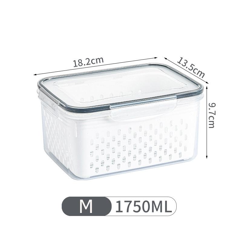 Fridge Food Storage Container Set with Lids with Strainer Kitchen Storage Boxes Fruit Vegetable Organizer