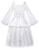 ReliBeauty Halloween Cosplay Angel Costume for Feather Long Long Size 110 Girls, Wings, Sleeves, Dress, White,