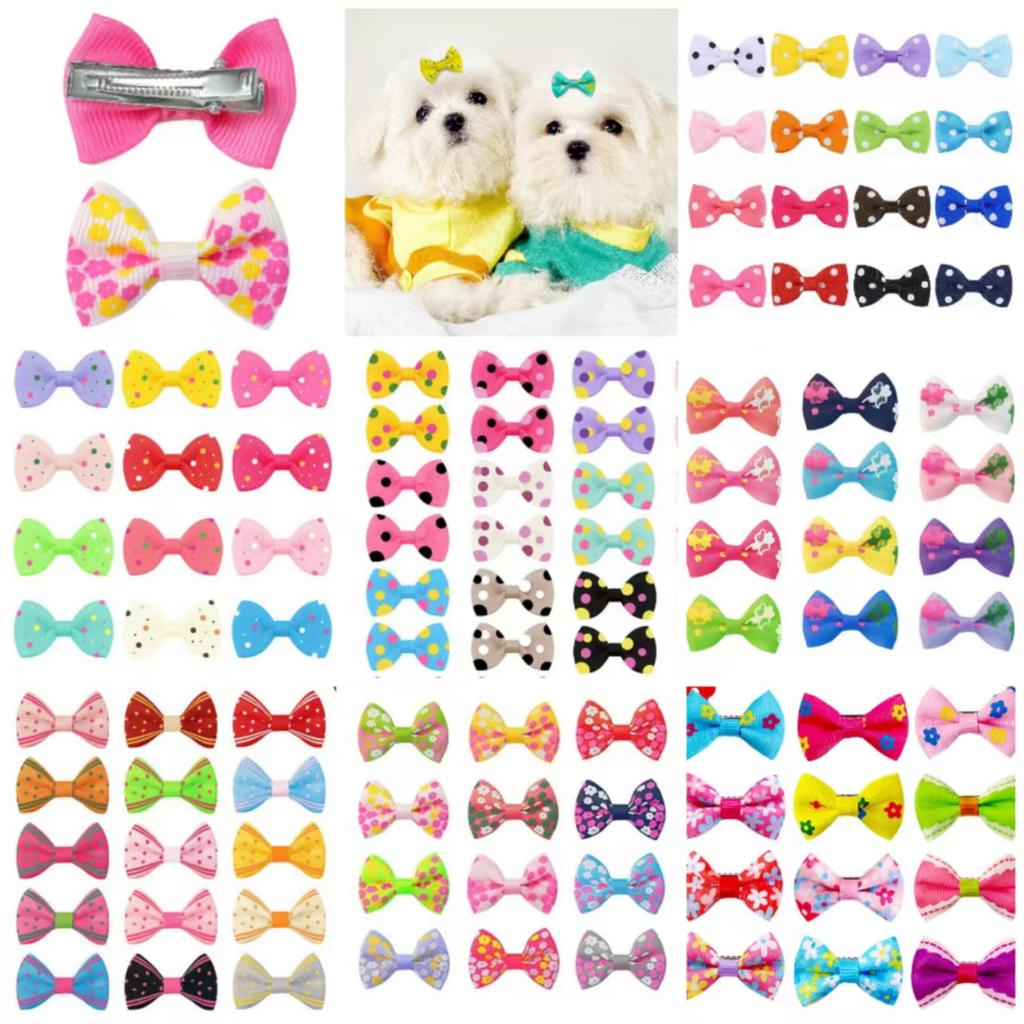 10/20Pcs Dot Pet Grooming Hair Clips Dog Cat Bows Hairpin Pet Girls Barrette for Small Dogs Supplies Pet Hair Grooming Acce
