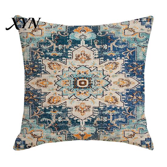 Square Pillow Case Boho Throw Covers, 18 x Inch Bohemia Bedroom Pillowslip Ethnic Style Cushion Case, Decorative Pillowcase for Sofa Couch