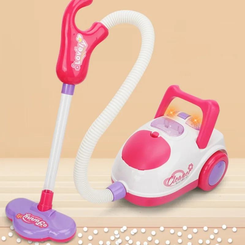 Kids Simulation Electric Vacuum Cleaner Toy Children Pretend Housework Play Broom Cleaning Tool Early Educational Puzzle Toys
