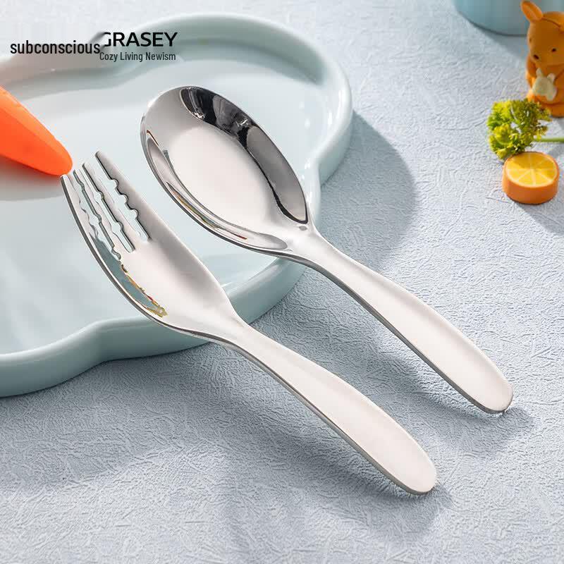 316L Stainless Steel Kids Fork and Spoon Set
