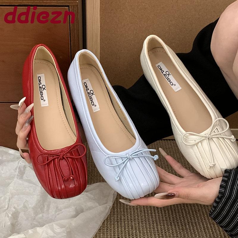 Fashion Fashion Butterfly-Knot Women Flats Slip On Shoes Round Toe Female Footwear With Height Increasing Ladies Flats Shoes lady