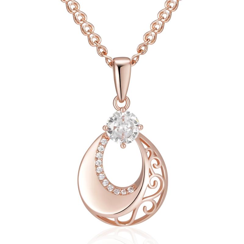 Volle glänzende natürliche Zirkon-Hängeohrringe für Damen, einzigartiges Muster, Roségold-Farbe, Hochzeits Schmuck, Bestes Geschenk white