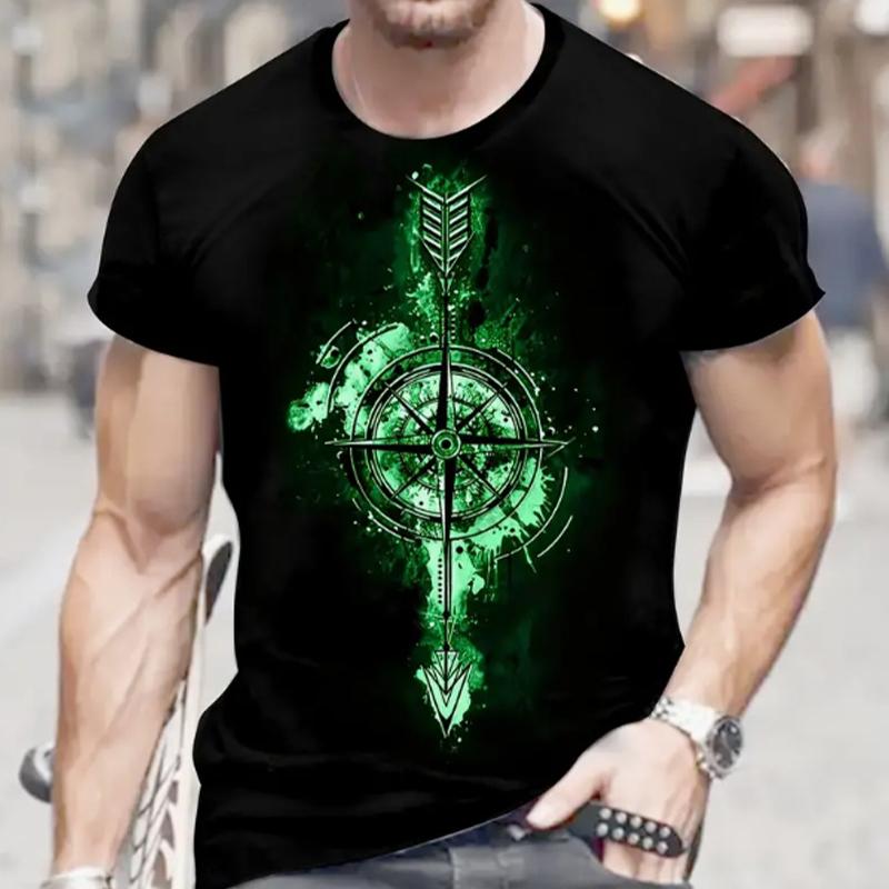 Новая летняя мужская модная футболка с принтом лука и стрелы — фото 4
