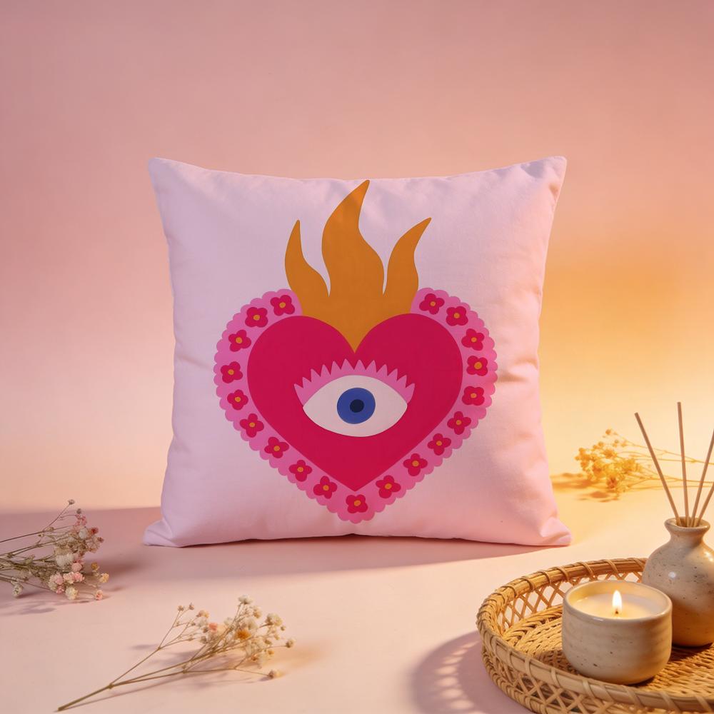 Cool Graffiti Heart Design Cushion Cover Comfortable Durable Pillow Cover MultiScene for Home Office Car Sofa