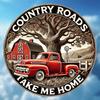 Vintage Country Roads Metal Tin Sign Rustic Wall Art for Bar Cafe Dorm Gift