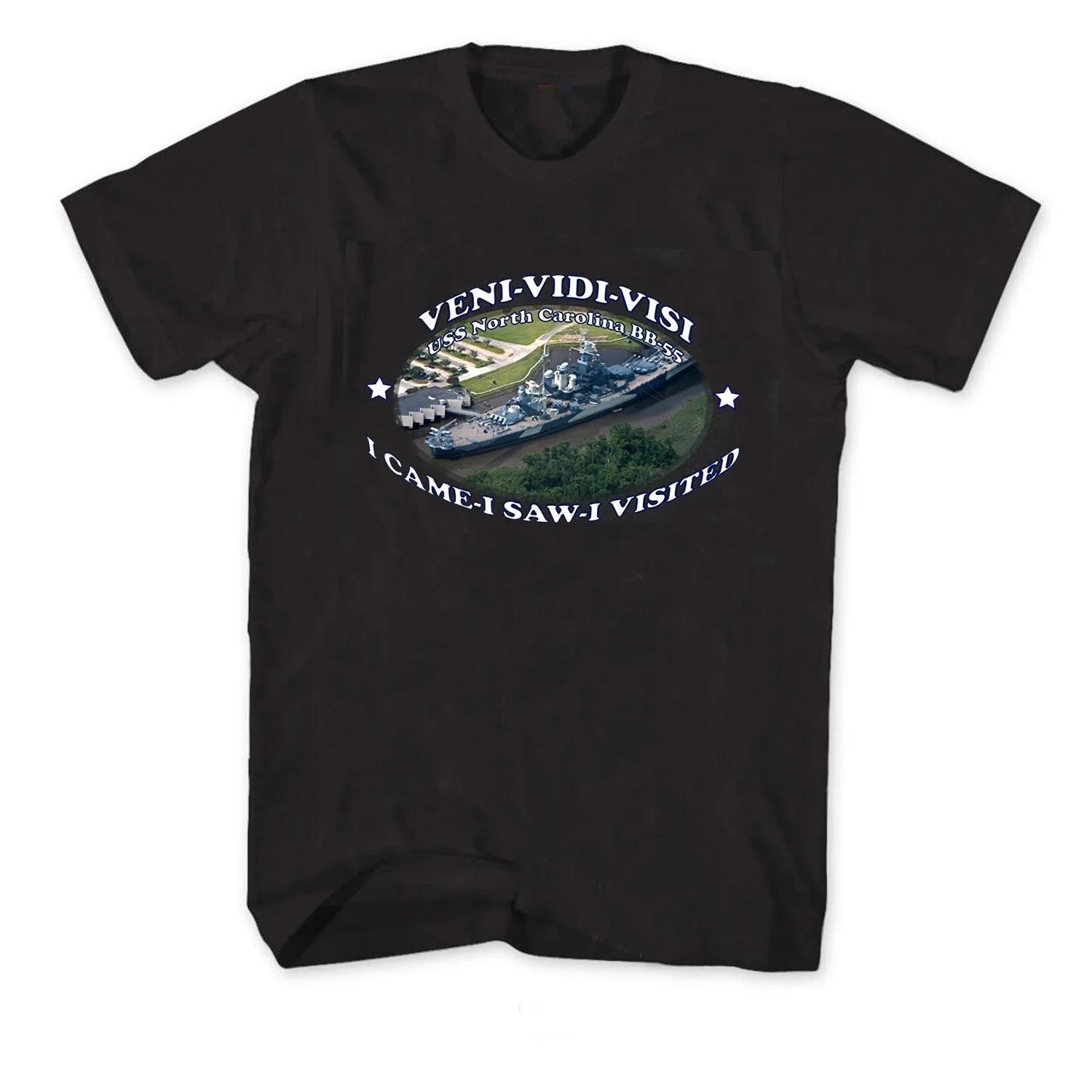 USS North Carolina BB-55 Museum T Shirt New 100% Cotton Short Sleeve O-Neck T-shirt Casual Mens Top Harajuku Streetwear S чёрный