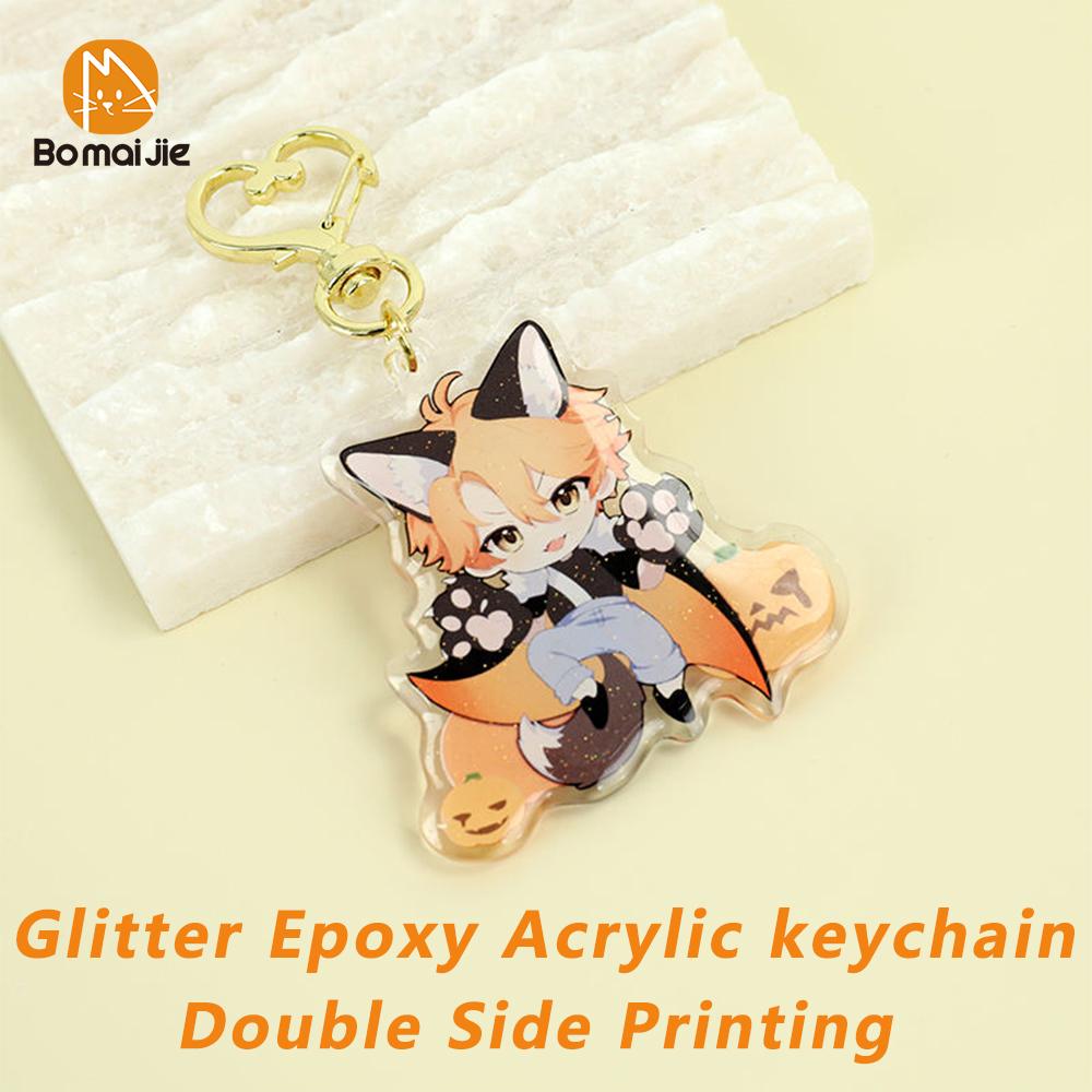 

Bomaijie Custom Acrylic Keychain Cartoon Key Chain Photo Transparent Printing Design Game Anime Keychains 3in(76.2mm)