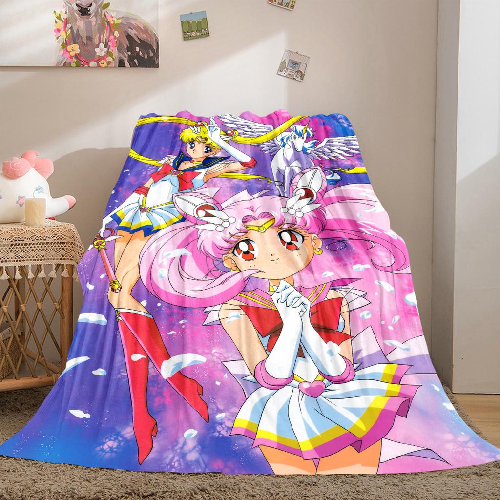 Japanese anime cute cartoon theme Sailor Moon Tsukino Usagi blanket suitable for home beds, sofa covers, office nap, outdoor warm blankets O11