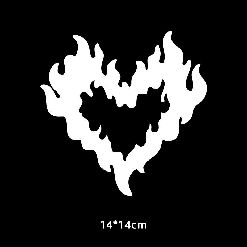 Flame Heart Car Stickers With Waterproof Sun Resistant Perfect For Car Window Laptop Wall Decoration