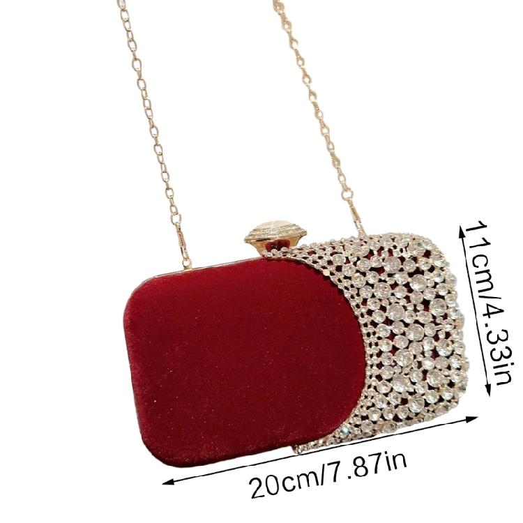 Women Evening Handbag Small Phone Wallet Purse Shoulder Bag Detachable Chain