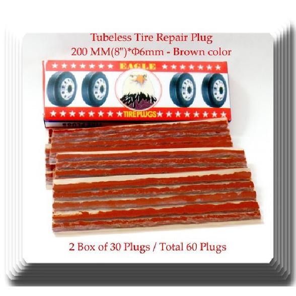 2 Boxes of 30 Trucks Seals Tire Repair Plugs Self VulCanIzing Tubeless 8  x 1/4