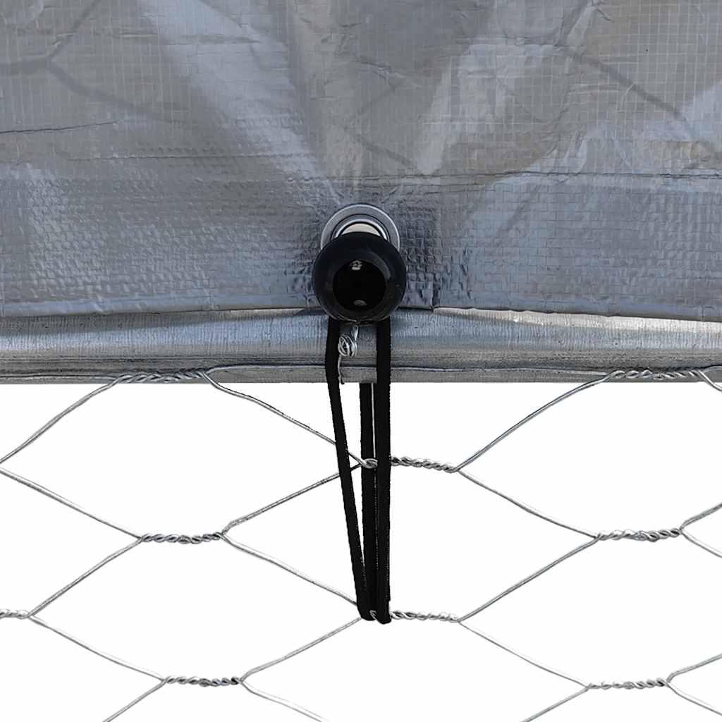 Chicken Coop with Roof and Door Silver Galvanized Steel