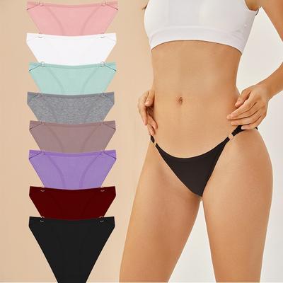3 unids/set de bragas de algodón para mujer, calzoncillos suaves de tiro bajo, ropa interior femenina colorida a rayas, lencería íntima de Bikini