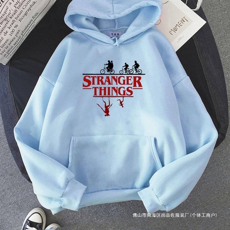 Stranger Things Printed pullover hoodie with fleece hoodie 6627