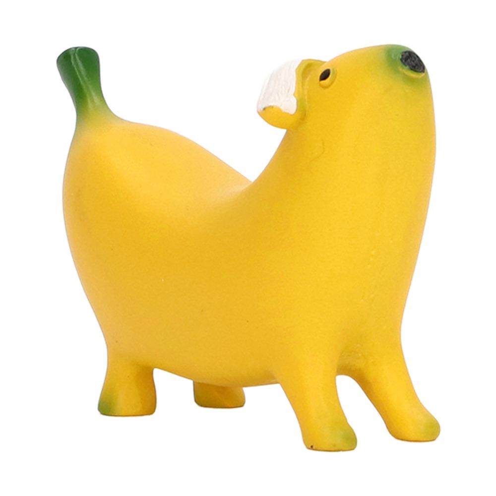 Resin Banana Dog Sculpture Lightweight Banana Dog Figurine  For Home Desktop