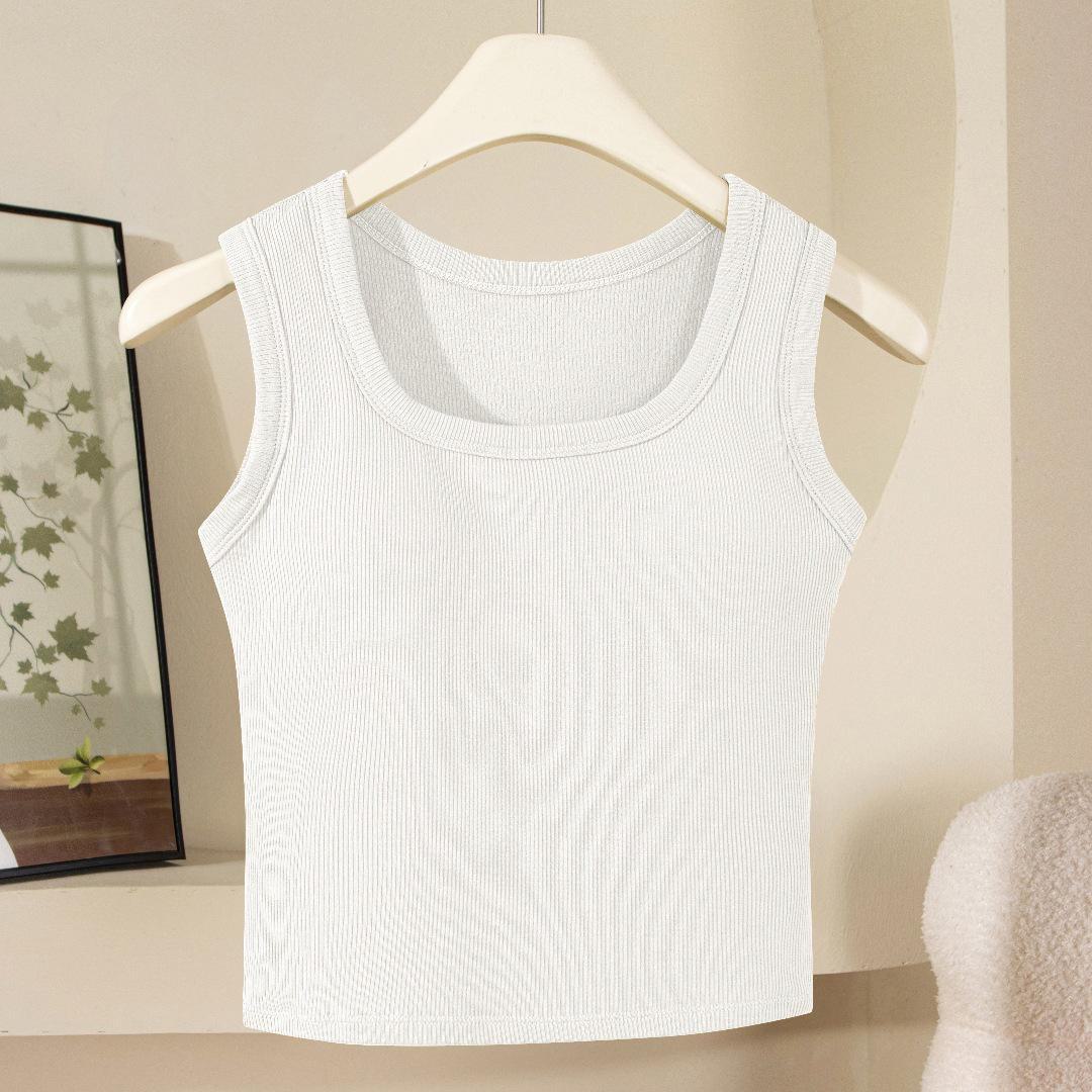 

Женский приталенный жилет без рукавов с нагрудными накладками, квадратным воротником и красивой спинкой — идеально подходит для осени и зимы в качестве нижнего или верхнего ношения. One size (80-130 catties) белый