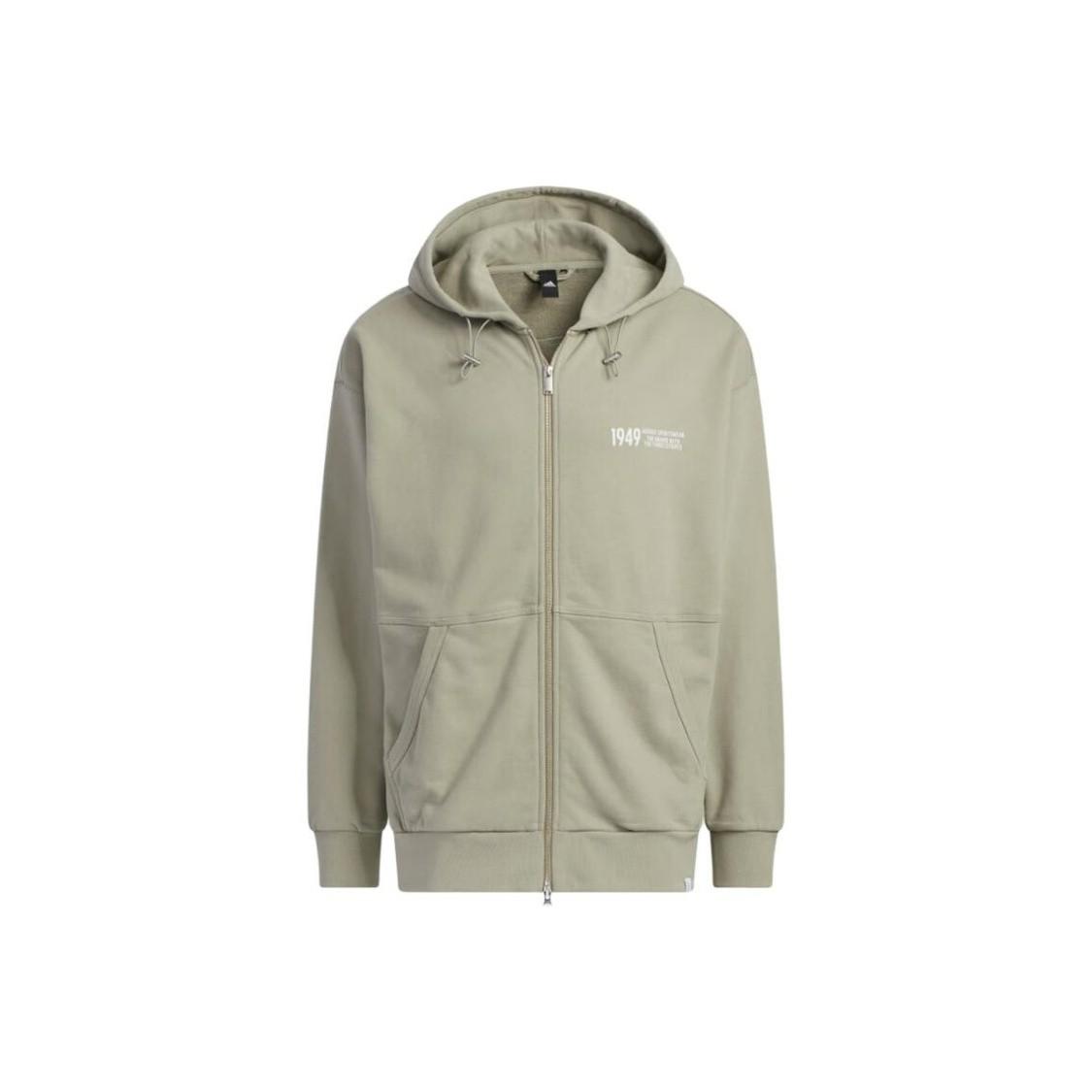 adidas Solid Color Running Warmth Windproof Zip-Up Hoodie Jacket Men’s Gray M