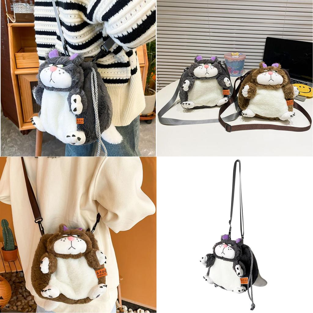 2023 New Creative Road Xifa Cat Shoulder Bag Adorable And Funny Cartoon Plush Toy Crossbody Bag