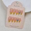 3D Blueberry Polka Dot Almond Shape False Nails - 24 Pcs Sweet Girl Style French Nude Base