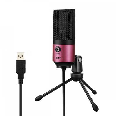 FIFINE USB Microphone, Condenser Microphone, Unidirectional PC Microphone, Internet Calling, Working from Home, Distribution, Game Live Recording, Hom