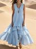 2026 Spring/Summer Cotton Linen Women's Sleeveless Loose Maxi Dress