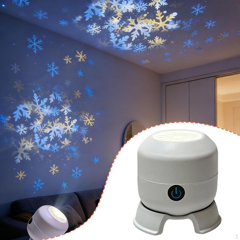 Projector Light Compact Rechargeable Birthday Gift for Indoor House Festival Snowflake