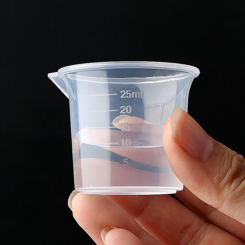 Plastic Beaker Set: 50ml Beaker, 100ml Graduated Cylinder, 500ml Beaker, 1000ml Double-Sided Graduated Cup