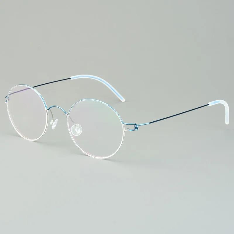 2025 Dänemark Reines Titan Kleiner Runder Brillenrahmen Herren Damen Schraubenlos Ultraleicht Brillen Mode Einfache Optische Brillen
