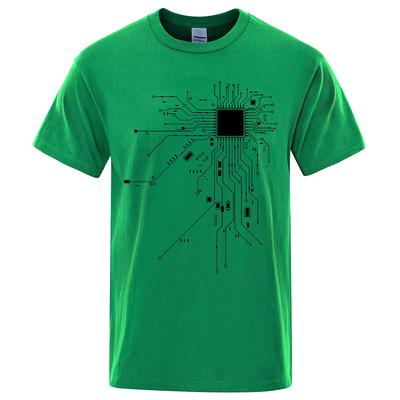 CPU Processor Circuit Diagram T Shirt Men Summer Cotton T-shirt Men's Funny Tops Fashion Tees Homme Brand Unisex Clothes