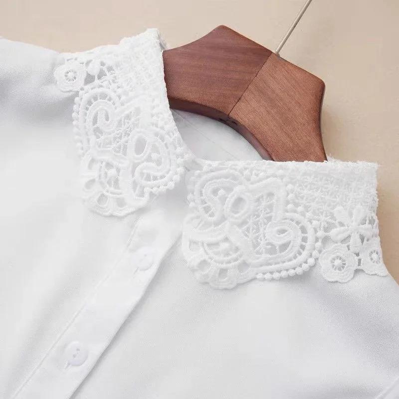 Fake Collar New Women Spring Autumn Versatile Sweaters Fashion Trend Lace Chiffon Popular Western Decorative
