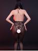 Sexy Halter Backless Lace Jumpsuit For Women  Porn Crotchless Sheer Transparent Bodysuit Thin Hollow Out Breast Erotic Tights