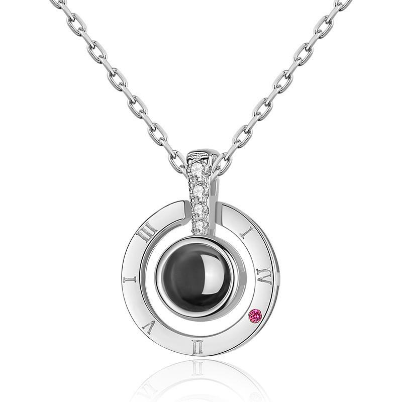 Original Design Ferris Wheel Love Memory Necklace with "I Love You" Projection Stone for Valentine's Day