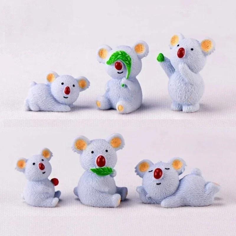 Home Decoration Accessories Lovely Koala Bear Mini Animal Model Figurine Different Posture Room Micro Landscape Resin Crafts