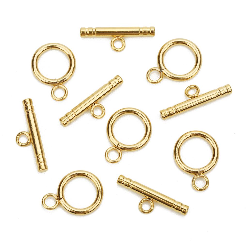 4 Sets Stainless Steel OT Clasps Buckle Round Toggle Clasp Loop Connectors for Jewelry Making DIY Bracelet Necklace Accessories