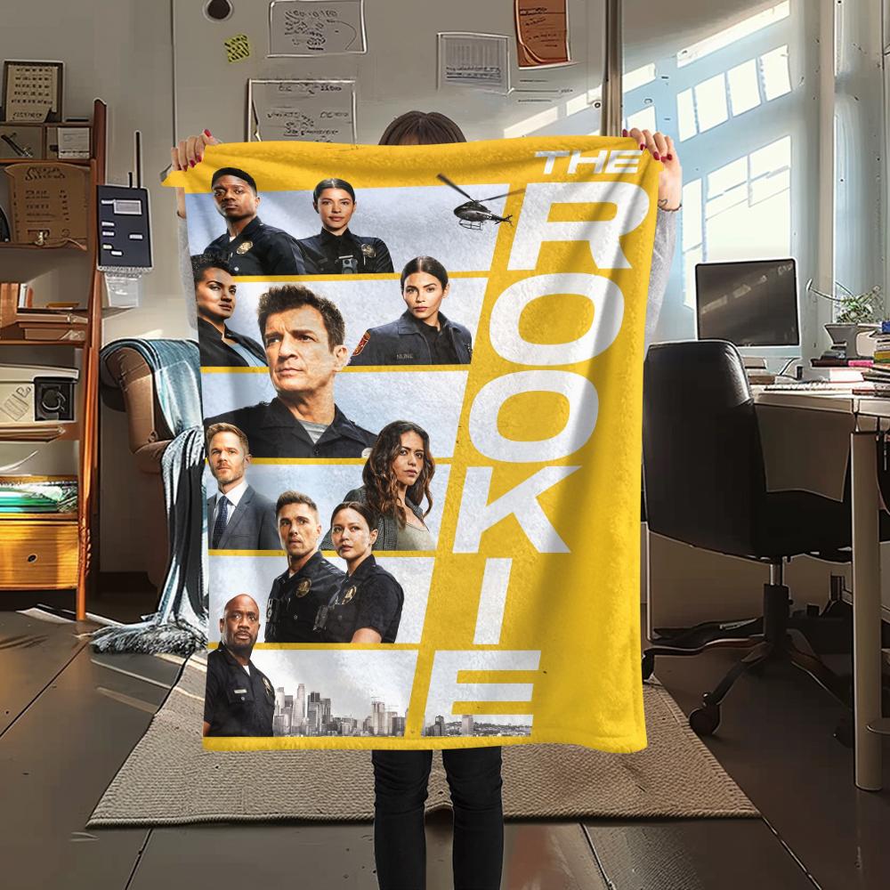The Rookie, Coperta a Quadri di Flanella, Alta qualità, Confortevole per Tutte le Stagioni, Decorazione per la Casa, Calore e Comfort, Perfetta per Regali.