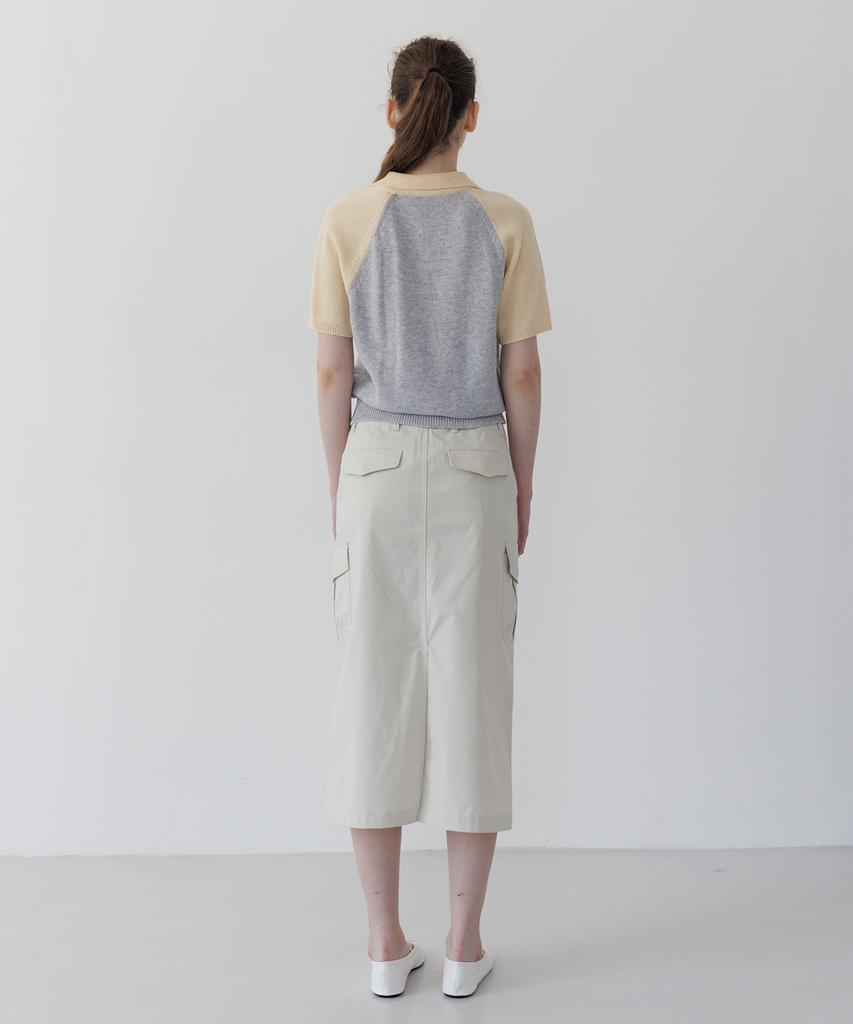 TTUDEMENT Half Sleeve Raglan Knit Gray