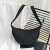 Casual Minimalist Crescent Zipper Shoulder Bag, All-Match Versatile Handbag For Daily Use, Sports Bag