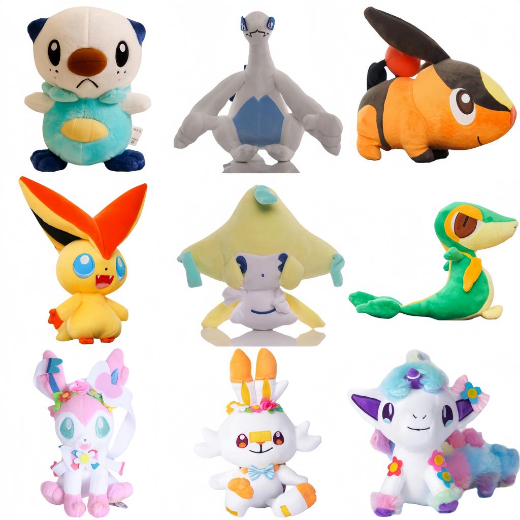 Plush Sylveon Ponyta Toy Nivy Stuffed Doll Tepig Scorbunny Victini Deerling Oshawott Gengar Peluche Toys Kids Gifts