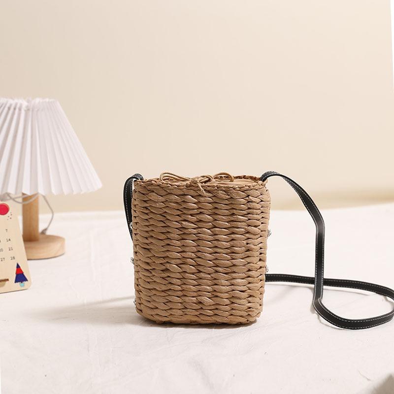 Women's Bohemian Straw Crossbody Bag - Trendy Woven Square Phone Pocket Purse for Vacation Style & Versatile Daily Outfits