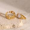 European and American rhinestone titanium steel ring niche design ring does not fade first stainless steel ring