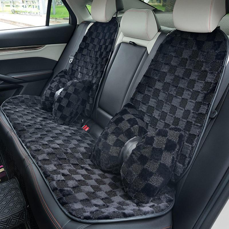 Bil Sittdyna Plysch Framstolskudde Varm Bilsitsskydd Lyxiga Bilsätetillbehör Andningsbar För Kallt Väder
