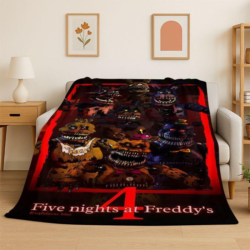 Horror Game F-FNAF Freddy Soft Flannel Throw Blanket,Warm Cozy Blanket for Bed,Couch,Sofa,Bedroom,Living Room,Travel,Picnic