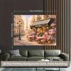 2D Eiffel Tower Street Backdrop, Parisian Cafe & Romantic Dinner Banner