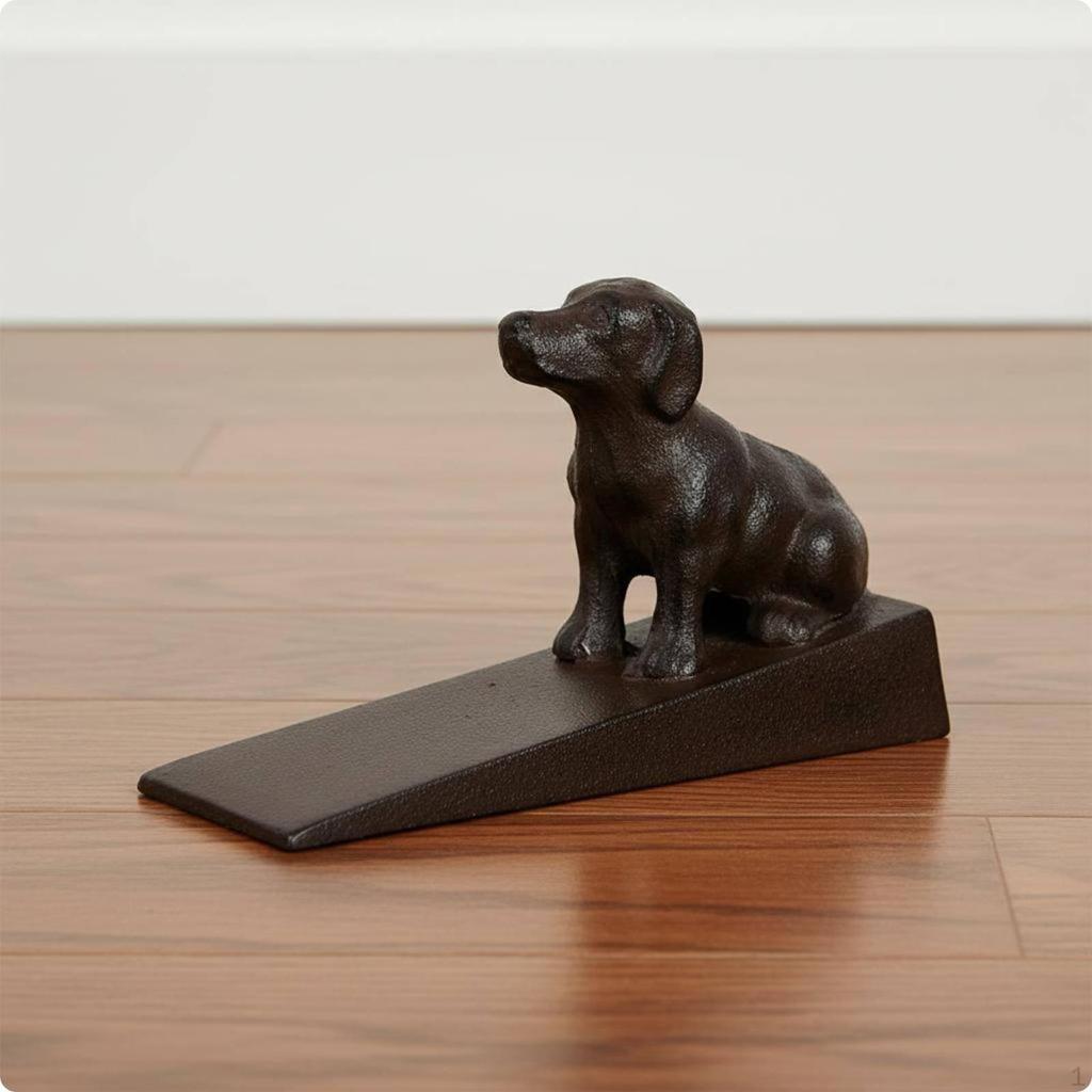 Iron Cartoon Door Stop No Animal AntiCollision for Indoor Bronze Puppy Solid Plug