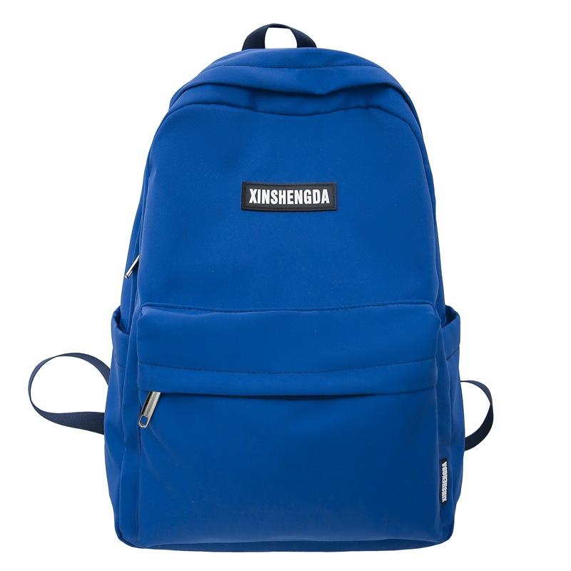 Elementary school bag, female junior high school student solid color backpack, high school student large capacity casual backpack fashion