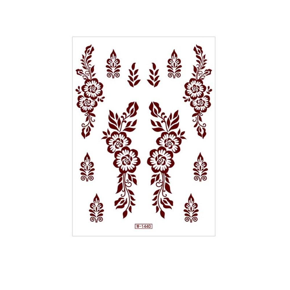 Lace Fake Tattoo Temporary Tattoo Legs Arm Red Henna Tattoo Decals Women/Lady