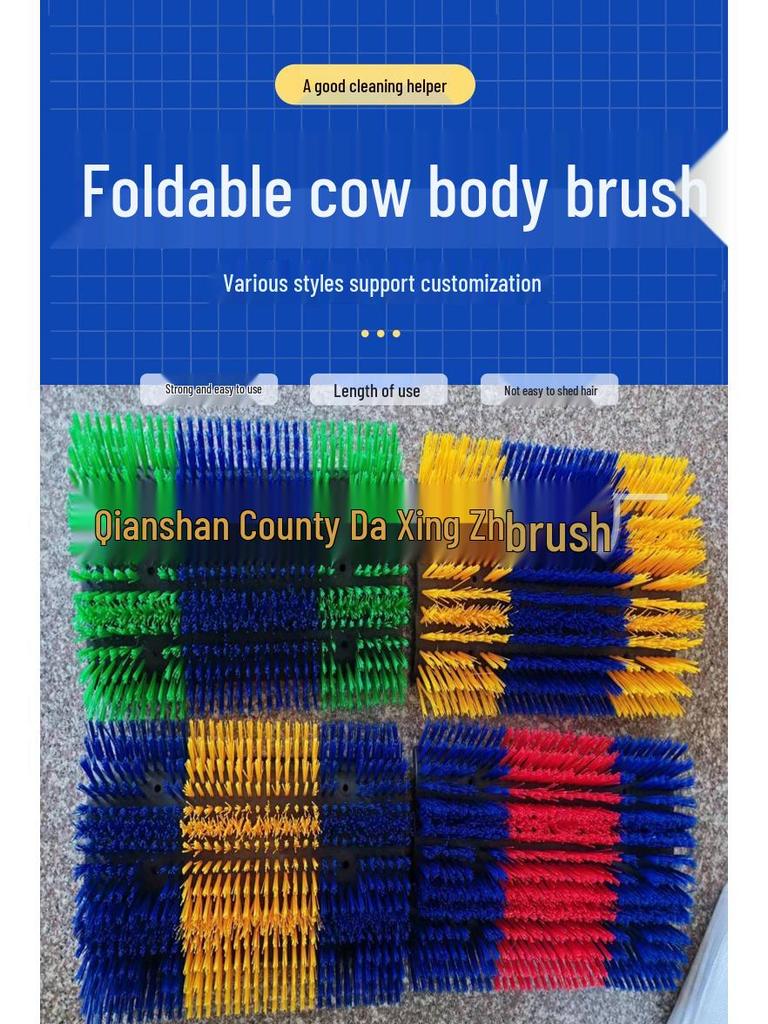 Bardzo Duża Składana Szczotka do Ciała Krowy – Trójsekcyjna Rolka do Masażu i Drapania do Czyszczenia Zwierząt Gospodarskich