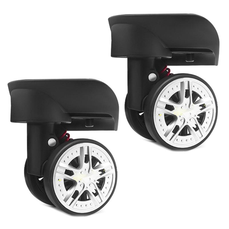 2Pcs Trolley Casters Replacement Heavy Duty Roller Wheel for Luggage Box Suitcase 360 Degree Swivel kit SilentWheel